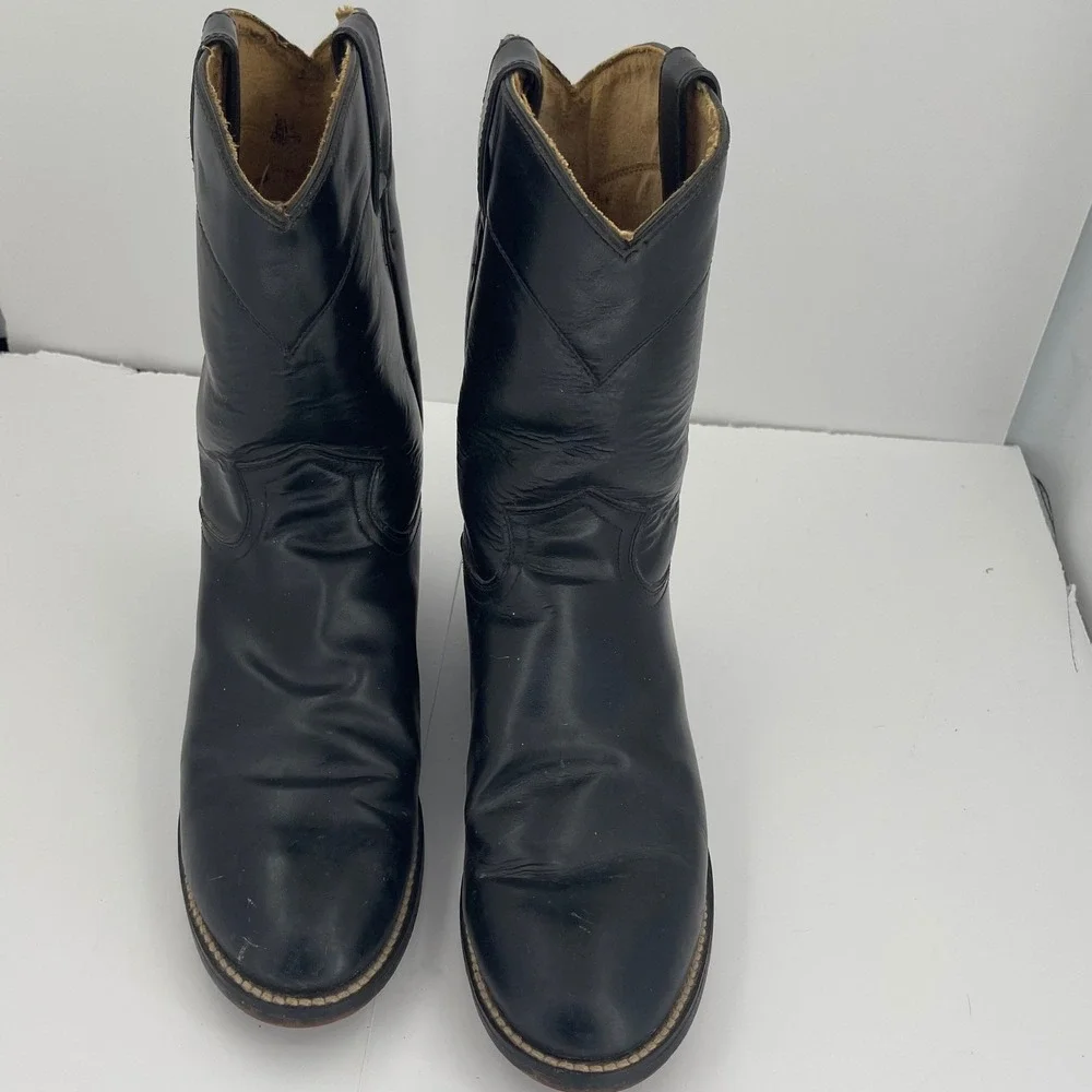 Justin Western Cowboy Boots Brown Leather Men's 5.5 D/‎ Women's 7 Rodeo Ranch